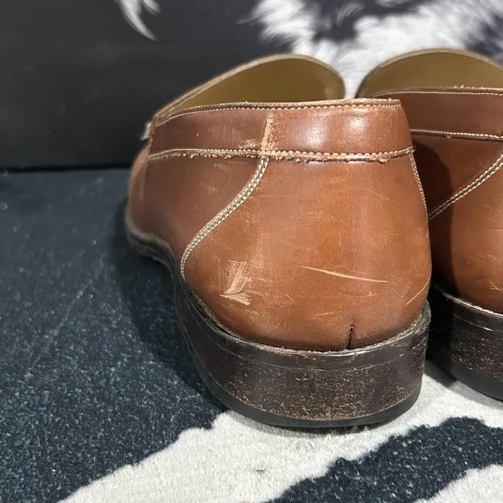 Johnston & Murphy Cresswell Venetian Loafer Shoes Men 11.5M Brown Leather Formal